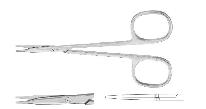 Стівенс ножиці з квадратною ручкою прямі тупі/тупі 115 мм